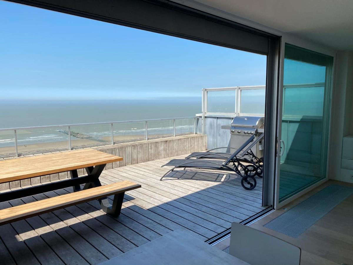 Penthouse Sea-Loft Blankenberge, uniek zeezicht, Luxeloft met 40m2 terras! Appartement Buitenkant foto